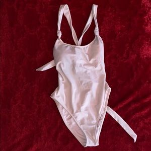 Lace up One Piece Bathing Suit